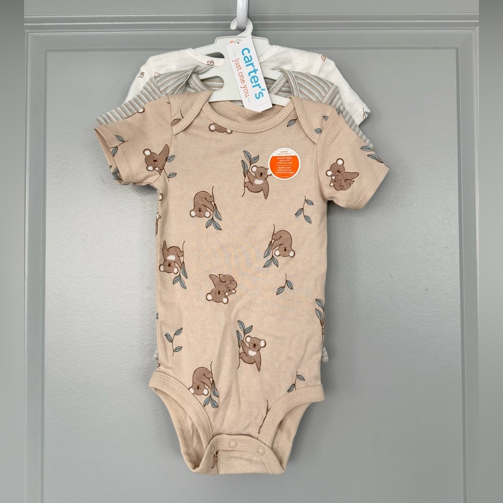NWT Carter's 3 Pack Short-Sleeve One-Piece Bodysuits